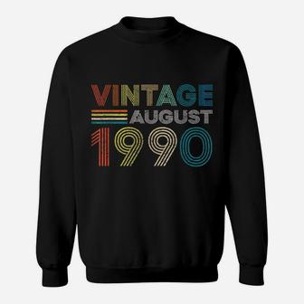 Vintage Born In August 1990 Man Myth Legend 30 Years Old Sweatshirt | Crazezy