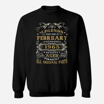 Vintage Born In February 1965 Man Myth Legend 55 Years Old Sweatshirt | Crazezy AU