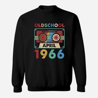Vintage Cassette Oldschool April 1966 55Th Birthday Sweatshirt | Crazezy AU