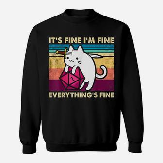 Vintage Cat It's Fine I'm Fine Everything's Fine Cat Lovers Sweatshirt | Crazezy AU