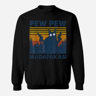 Vintage Cats Pew Pew Madafakas Funny Crazy Cat Lovers Gifts Sweatshirt | Crazezy DE