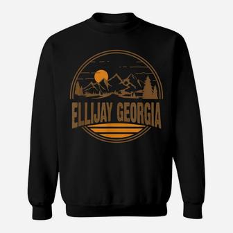 Vintage Ellijay, Georgia Mountain Hiking Souvenir Print Sweatshirt | Crazezy CA