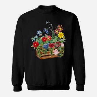 Vintage Floral Botanical Flower Garden Box Tee Sweatshirt | Crazezy
