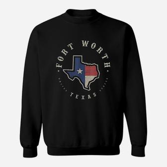 Vintage Fort Worth Texas State Flag Map Souvenir Gift Sweatshirt | Crazezy UK