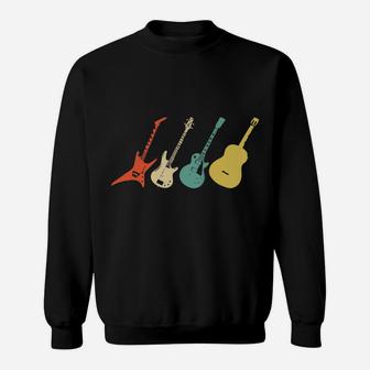 Vintage Guitar Acoustic And Electric Guitar Instrument Gift Sweatshirt | Crazezy UK