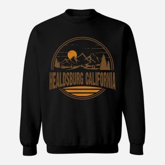 Vintage Healdsburg, California Mountain Hiking Print Sweatshirt Sweatshirt | Crazezy UK