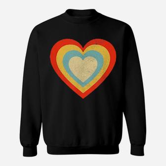 Vintage Heart In Heart Cool Retro Valentine Day Sweatshirt - Monsterry DE