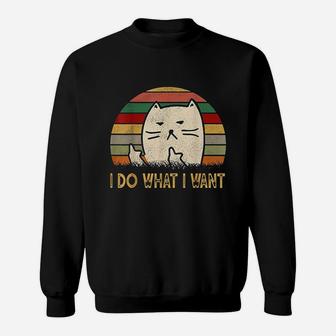 Vintage I Do What I Want Cat Lovers Sweatshirt | Crazezy CA