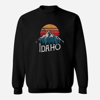 Vintage Idaho Mountains Outdoor Wildness Sweatshirt | Crazezy