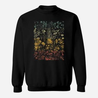 Vintage Inspired Flower Botanical Chart Plant Lover Sweatshirt | Crazezy