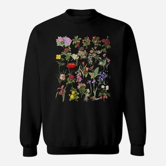 Vintage Inspired Flower Botanical Floral Plant Chart Sweatshirt | Crazezy