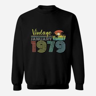 Vintage January 1979 42 Years Old Birthday Sweatshirt | Crazezy UK