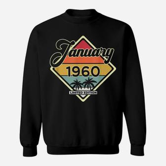 Vintage January 60 Years Old Gift Classic 1960 Birthday Sweatshirt | Crazezy