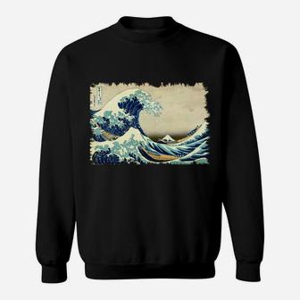 Vintage Japanese Woodblock Art Great Wave Stylish Design Sweatshirt | Crazezy AU