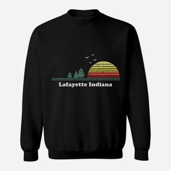 Vintage Lafayette, Indiana Sunset Souvenir Print Sweatshirt | Crazezy