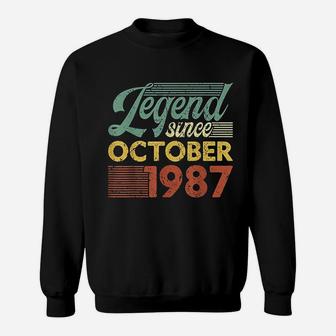 Vintage Legend Since October 1987 Birthday Sweatshirt | Crazezy