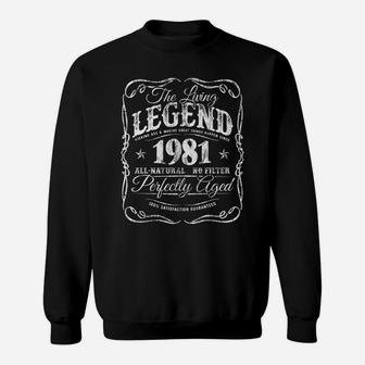 Vintage Living Legend Born In 1981 Classic 39Th Birthday Sweatshirt | Crazezy AU