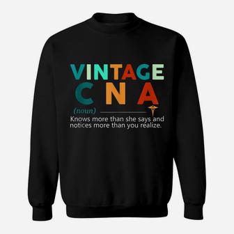 Vintage Nurse Noun Definition Knows More Than She Says Funny Sweatshirt | Crazezy DE