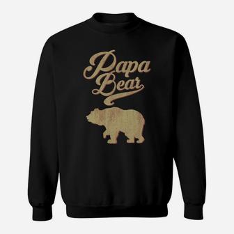 Vintage Papa Bear Dad Grandpa Father's Day Father Gift Tee Sweatshirt Sweatshirt | Crazezy CA