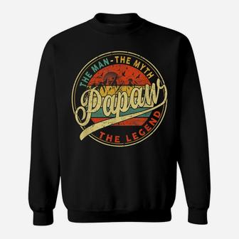 Vintage Papaw Man Myth Legend Daddy Grandpa Gift Idea Family Sweatshirt | Crazezy