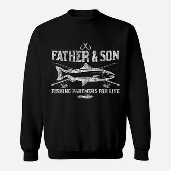 Vintage Partner For Life Father Son Dad Kid Matching Fishing Sweatshirt | Crazezy AU