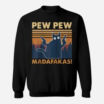 Vintage Pewpewpew Madafakas Crazy Pew Cat Raglan Baseball Tee Sweatshirt | Crazezy DE
