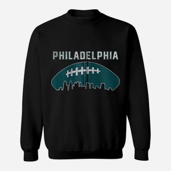 Vintage Philadelphia Skyline Retro Football Zip Hoodie Sweatshirt | Crazezy DE