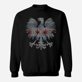 Vintage Polish Eagle Flag Of Chicago Family Heritage Sweatshirt | Crazezy DE