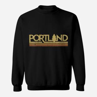 Vintage Portland Oregon Distressed Retro Classic Design Sweatshirt - Monsterry