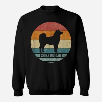 Vintage Retro Shiba Inu Dog Dad Silhouette Puppy Owner Lover Sweatshirt | Crazezy DE