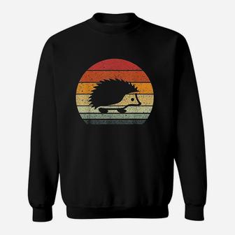 Vintage Retro Sunset Hedgehog Sweatshirt | Crazezy