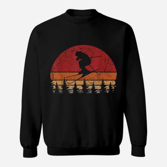 Vintage Retro Sunset Snowboarding Skiing Snowboarders Skier Sweatshirt | Crazezy