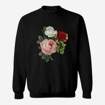 Vintage Roses Flower Sweatshirt | Crazezy DE