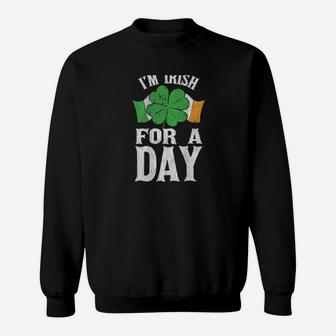 Vintage Shamrock Flag Irish For A Day St Patrick's Day Sweatshirt - Monsterry