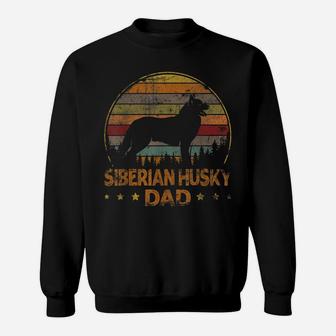 Vintage Siberian Husky Dog Dad Retro Dog Father's Day Sweatshirt | Crazezy