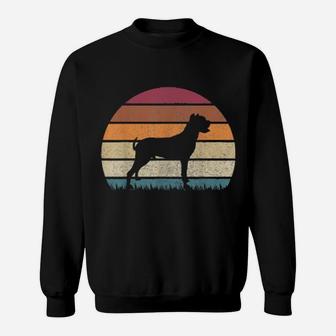 Vintage Sunset Dogo Argentino Dog Distressed Sweatshirt - Monsterry