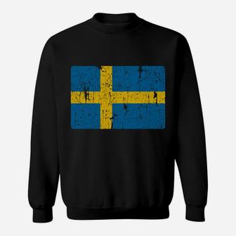 Vintage Sweden Flag Gift Swedish Men Women Retro Souvenir Sweatshirt Sweatshirt | Crazezy