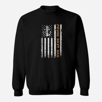 Vintage Usa American Flag Proud Navy Dad Gifts Sweatshirt | Crazezy DE