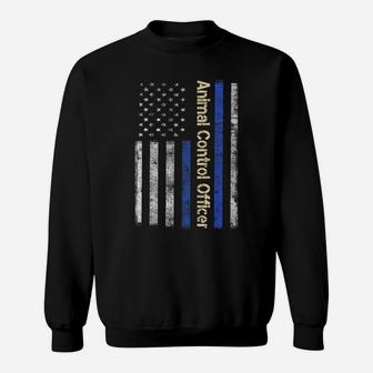 Vintage Usa Animal Control Officer American Flag Patriotic Sweatshirt | Crazezy