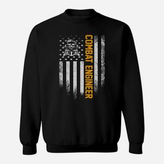 Vintage Usa Combat Engineer American Flag Patriotic Funny Sweatshirt | Crazezy