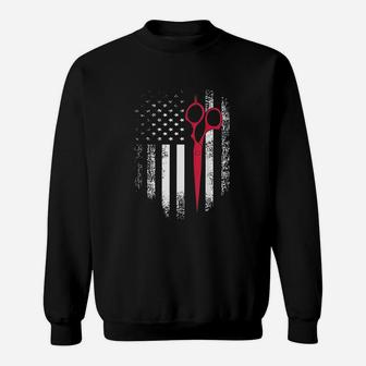 Vintage Usa Red White Scissor American Flag Sweatshirt | Crazezy