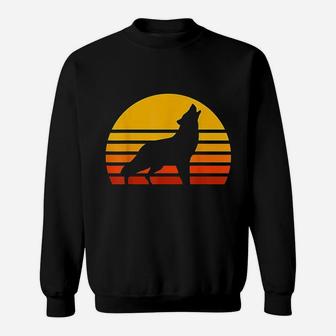 Vintage Wolf Sunset Retro Wolf Sweatshirt | Crazezy DE