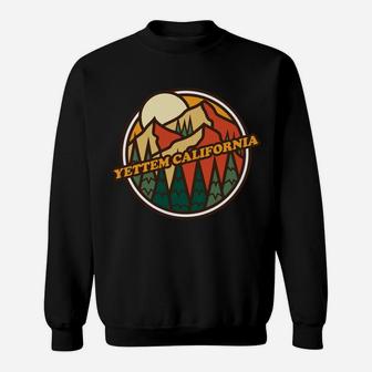 Vintage Yettem, California Mountain Hiking Souvenir Print Sweatshirt | Crazezy