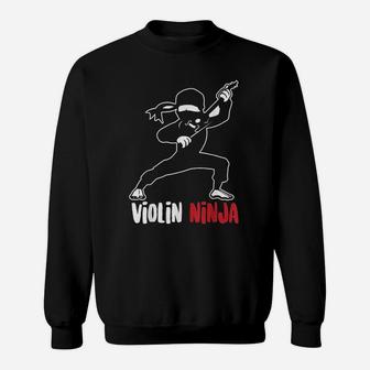 Violin Ninja Cute Violinist Musician Funny Music Player Gift Sweatshirt - Thegiftio UK