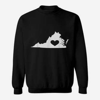 Virginia Lovers Virginia State Heart Vintage Throwback Sweatshirt | Crazezy