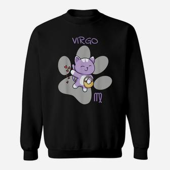 Virgo Zodiac Sign Cat Astrology Funny Kitten Cats Sweatshirt | Crazezy