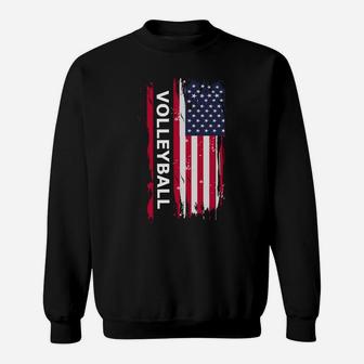 Volleyball Usa Patriotic, Volleyball Players And Coach Gift Sweatshirt | Crazezy AU