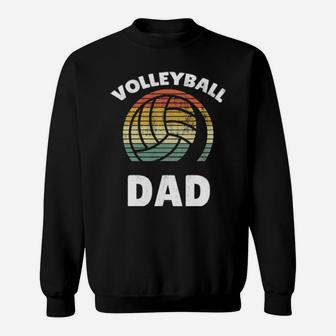 Volleyball-Vintage-I-Dad-Father-Support-Teamplayer Sweatshirt - Monsterry