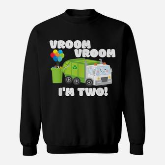 Vroom Vroom Two 2 Yrs Old Birthday Boy Garbage Truck Toddler Sweatshirt | Crazezy AU