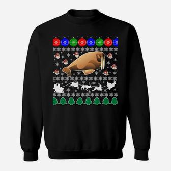 Walrus Tusks Seal Ugly Christmas Sweater Xmas Party Jumper Sweatshirt Sweatshirt | Crazezy